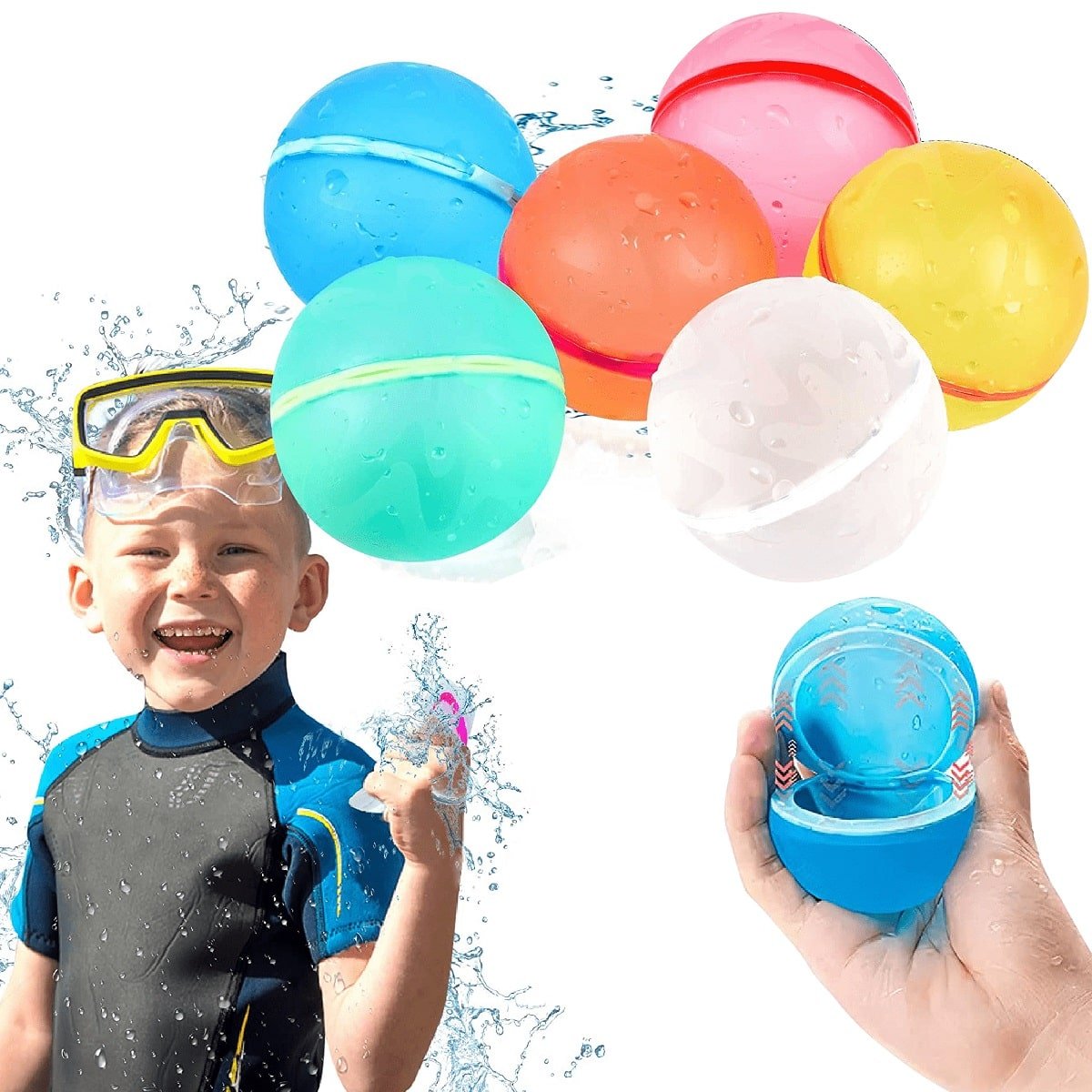 Globos De Agua Reutilizables Autosellantes – Set De 6 Con Bolsa De Malla Para Juegos De Verano