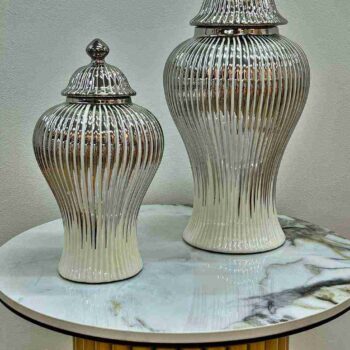 Set de Ánforas Rayas Plateadas Ref. 2078-79