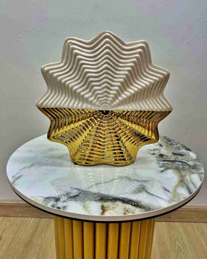 Jarrón estrella blanco/dorado Ref. 2058