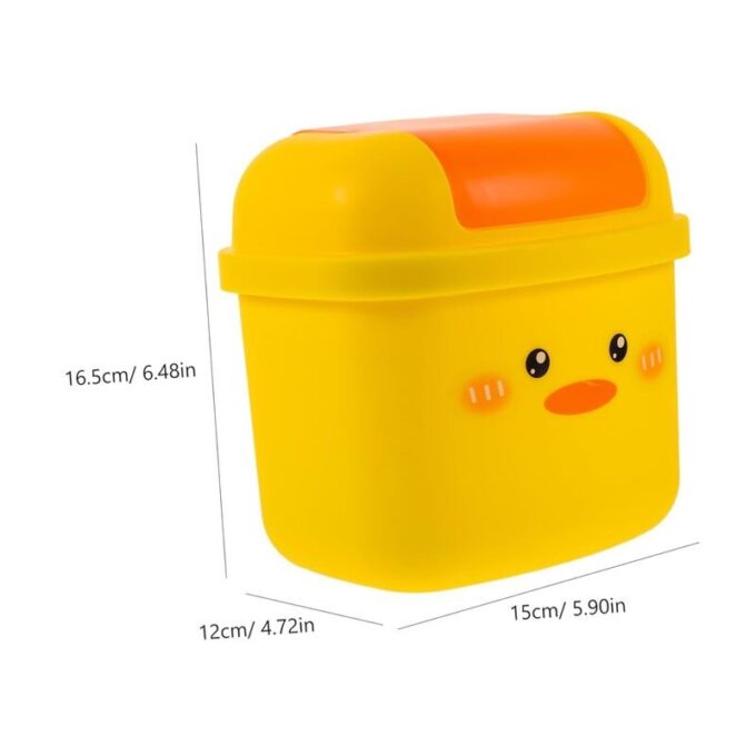 Mini basurera de escritorio con tapa giratoria decorativo cubo de almacenamiento FK23D-226
