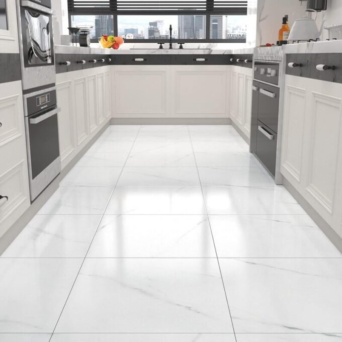 Azulejo adhesivo 60 x 60 blanco satinado pegatina decorativa FK23D-252