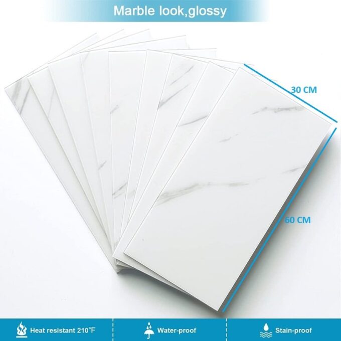 Azulejo adhesivo 60 x 30 Blanco satinado pegatina decorativa FK23D-245