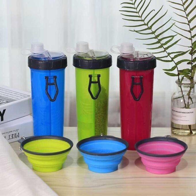 Botilito bebedero de agua y porta comida FK-70