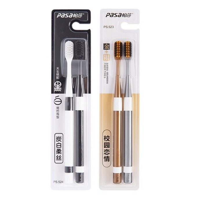 Cepillo dental cerdas de bambu set 2unid. cuidado bucal dientes FK23B-33