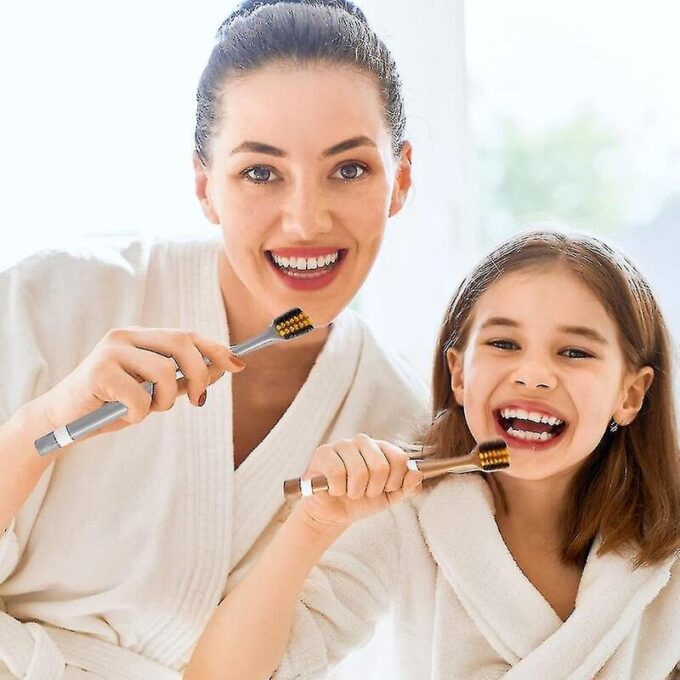 Cepillo dental cerdas de bambu set 2unid. cuidado bucal dientes FK23B-33