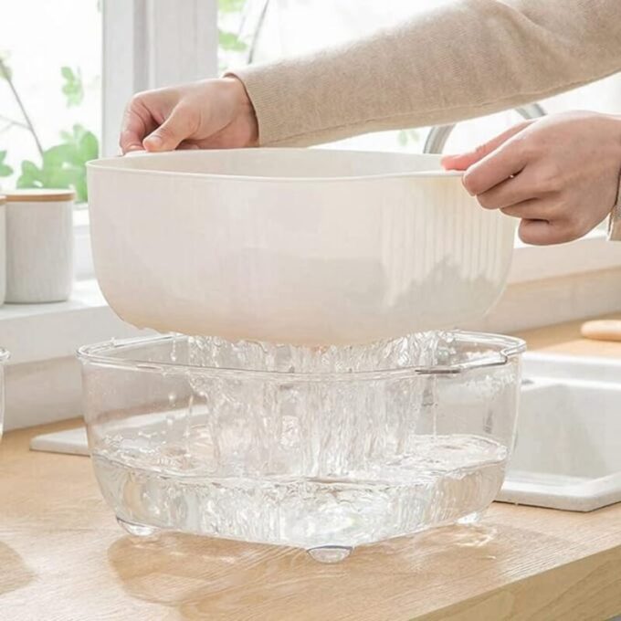 Cesta con escurridor para alimentos tazon de cocina con drenaje FK23D-201