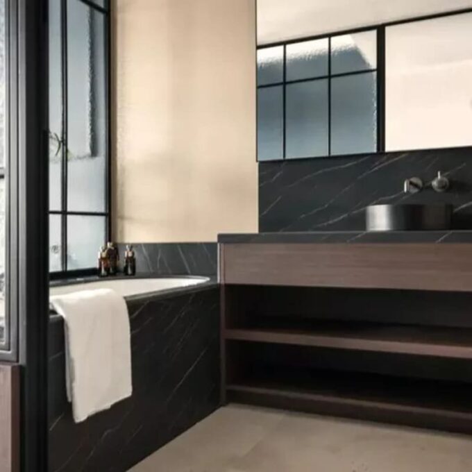 Azulejo adhesivo 60 x 30 negro satinado pegatina decorativa FK23D-248