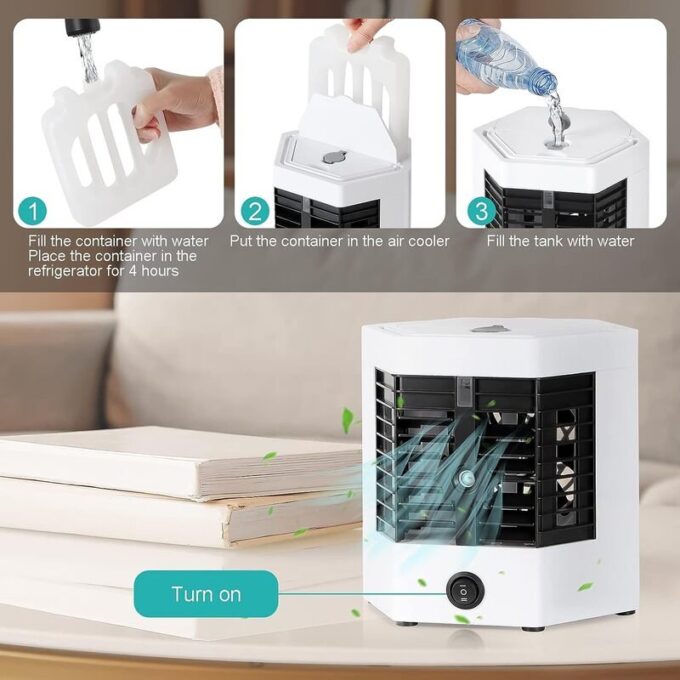 Mini enfriador portatil 2 en 1 aire acondicionado recargable FK23B-46
