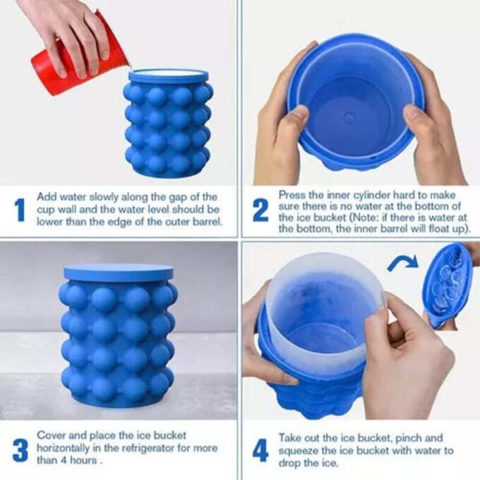 Hielera portátil siliconada con moldes para hielo FK23D-101A