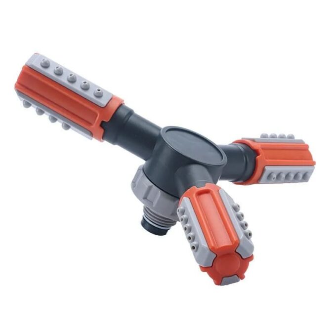 Aspersor rociador de riego 360 rotacion automatica de jardin negro naranja  FK23D-180