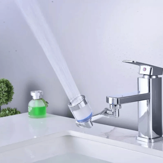 Extensor de grifo plástico con filtro purificador anti salpicaduras FK23D-12
