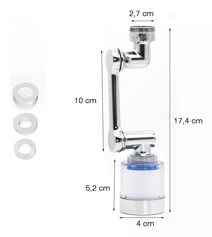 Extensor de grifo plástico con filtro purificador anti salpicaduras FK23D-12