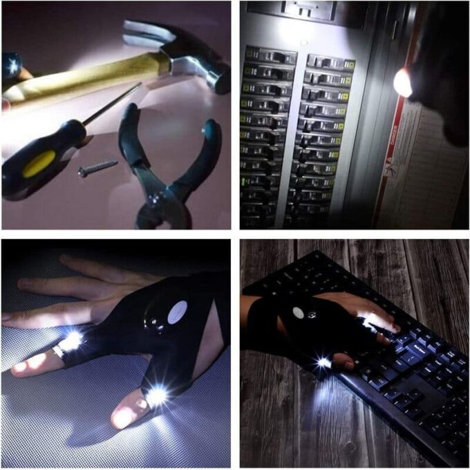 "Guante con linterna luz Led herramienta" FK22B-109