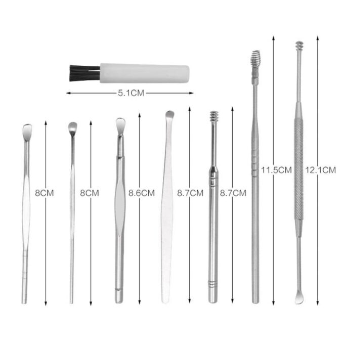Kit de limpieza set x 10 pcs material acero brocha de limpiar  FK22B-113