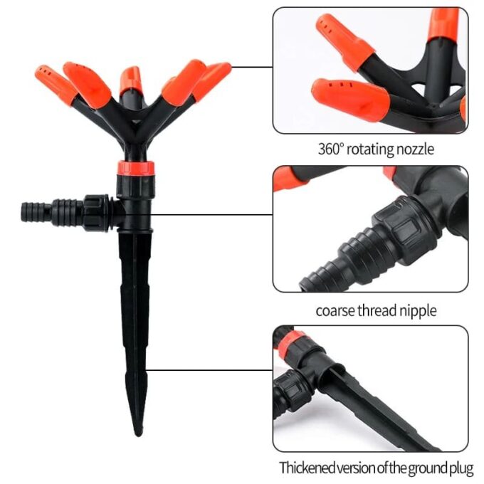 Rociador giratorio automatico de tres puntas ajustable  FK23D-111