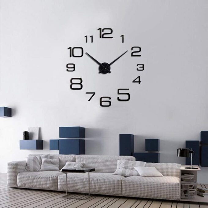 Reloj pared diseño pegatina sticker 3D FK23B-01