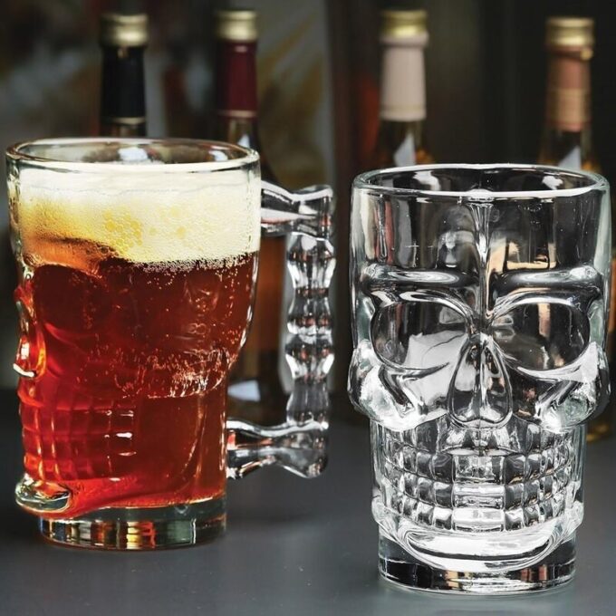 Vaso de Calavera setx6 unds en vidrio de lujo para whisky FK23B-67