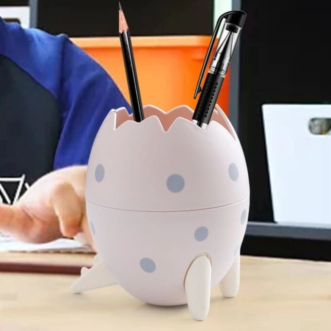 Portalápices con forma de huevo de dinosaurio recipiente de almacenamiento organizador de escritorio para esferos lapiz FK23D-222