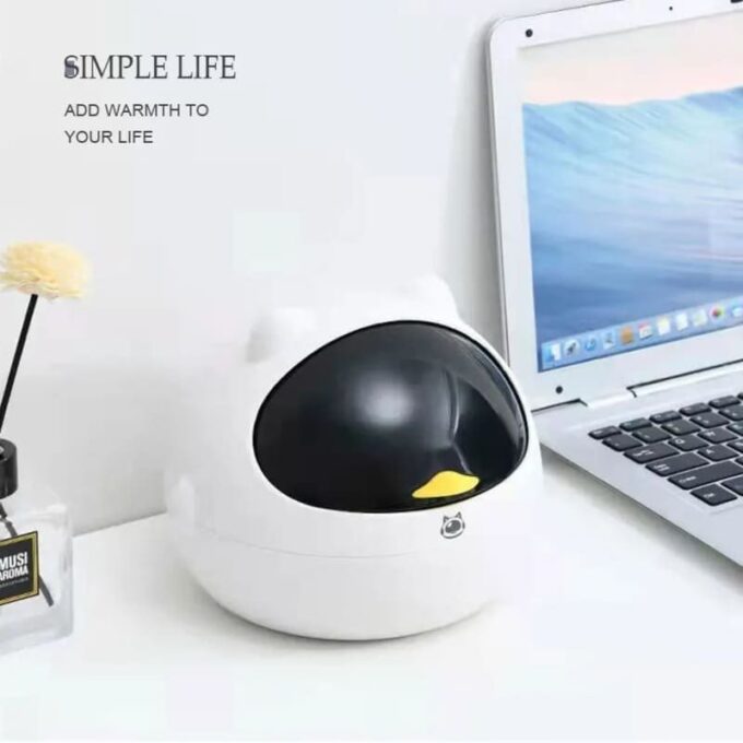 Mini basurera de escritorio con tapa decorativo cubo de almacenamiento FK23D-210