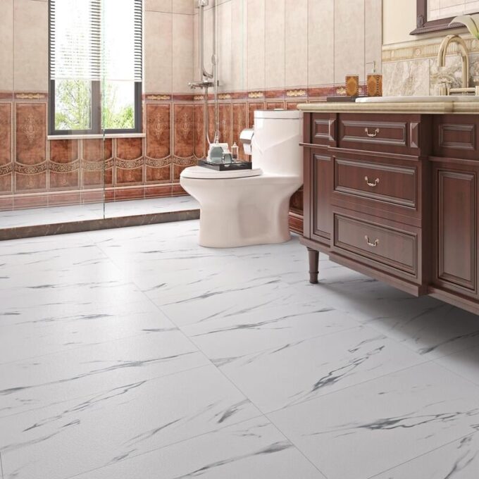 Azulejo adhesivo 60 x 30 blanco marmolizado pegatina decorativa FK23D-244