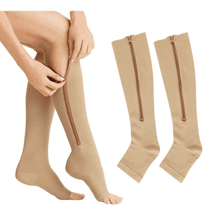 MEDIAS DE COMPRESION. COMPOSICION PORCENTUAL 60% NYLON, 25% ELASTANO, 15% LATEX FK22-36