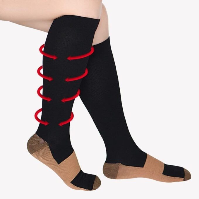 Medias de compresion negro café COMPOSICION 97% NYLON, 3% SPANDEX FK22B-28