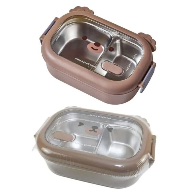Portacomida con divisiones termicas de acero lonchera oso alimentos FK15-213