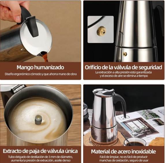 Cafetera Prensa Italiana Acero Inoxidable