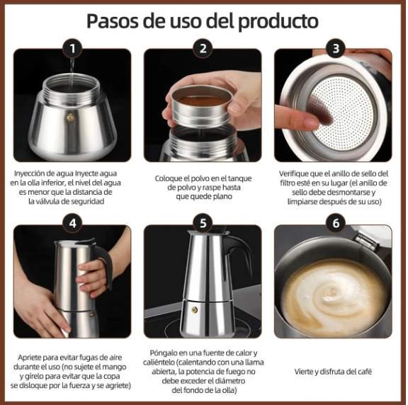 Cafetera Prensa Italiana Acero Inoxidable