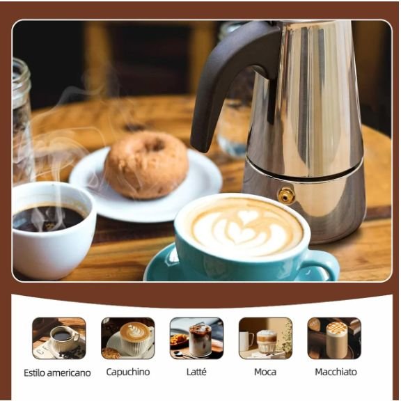 Cafetera Prensa Italiana Acero Inoxidable