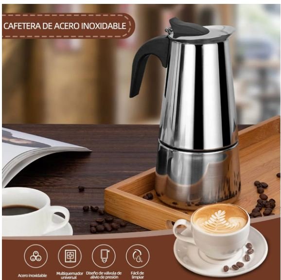 Cafetera Prensa Italiana Acero Inoxidable