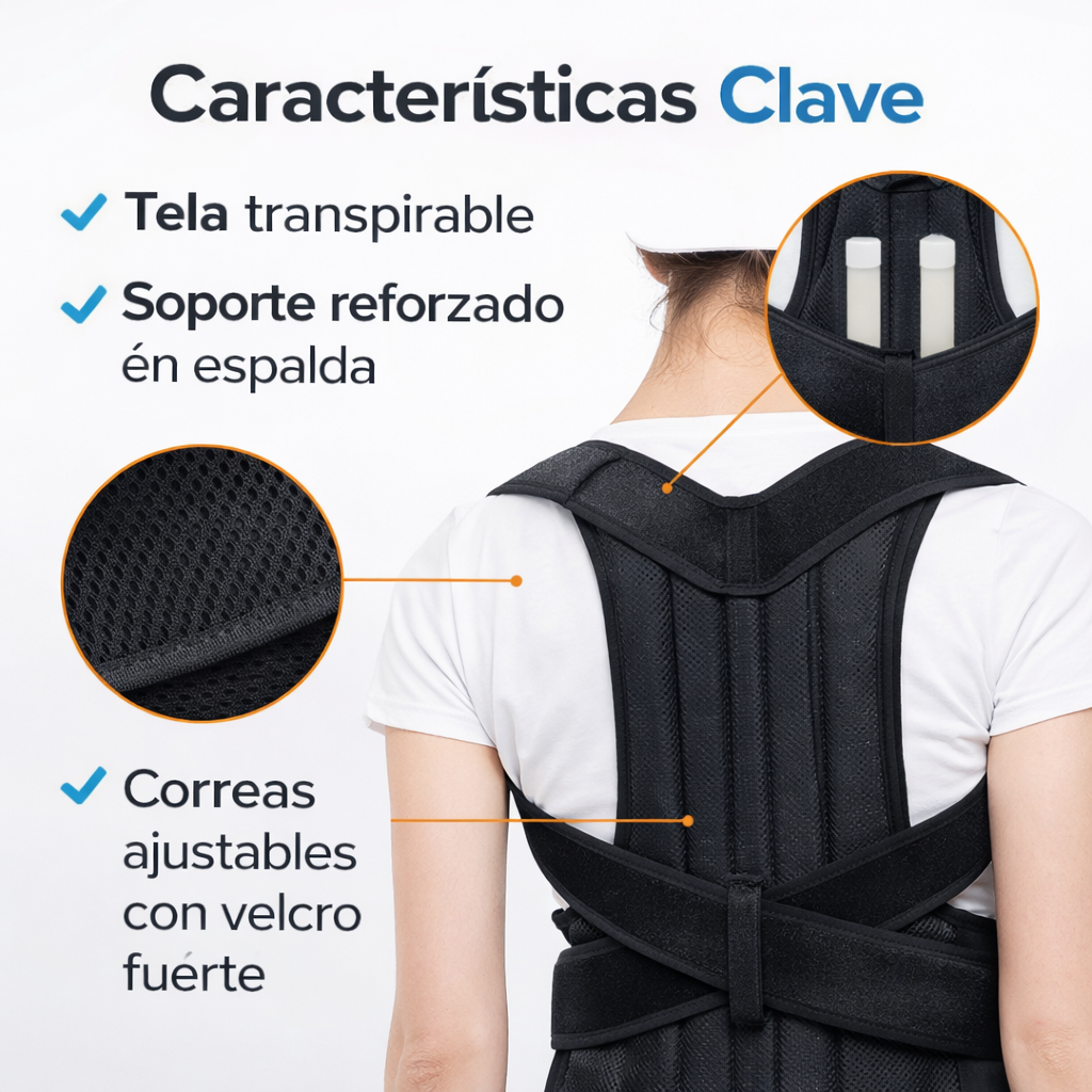 Corrector De Postura Espalda Ajustable Ortopédico Soporte Lumbar FK17-ORT116