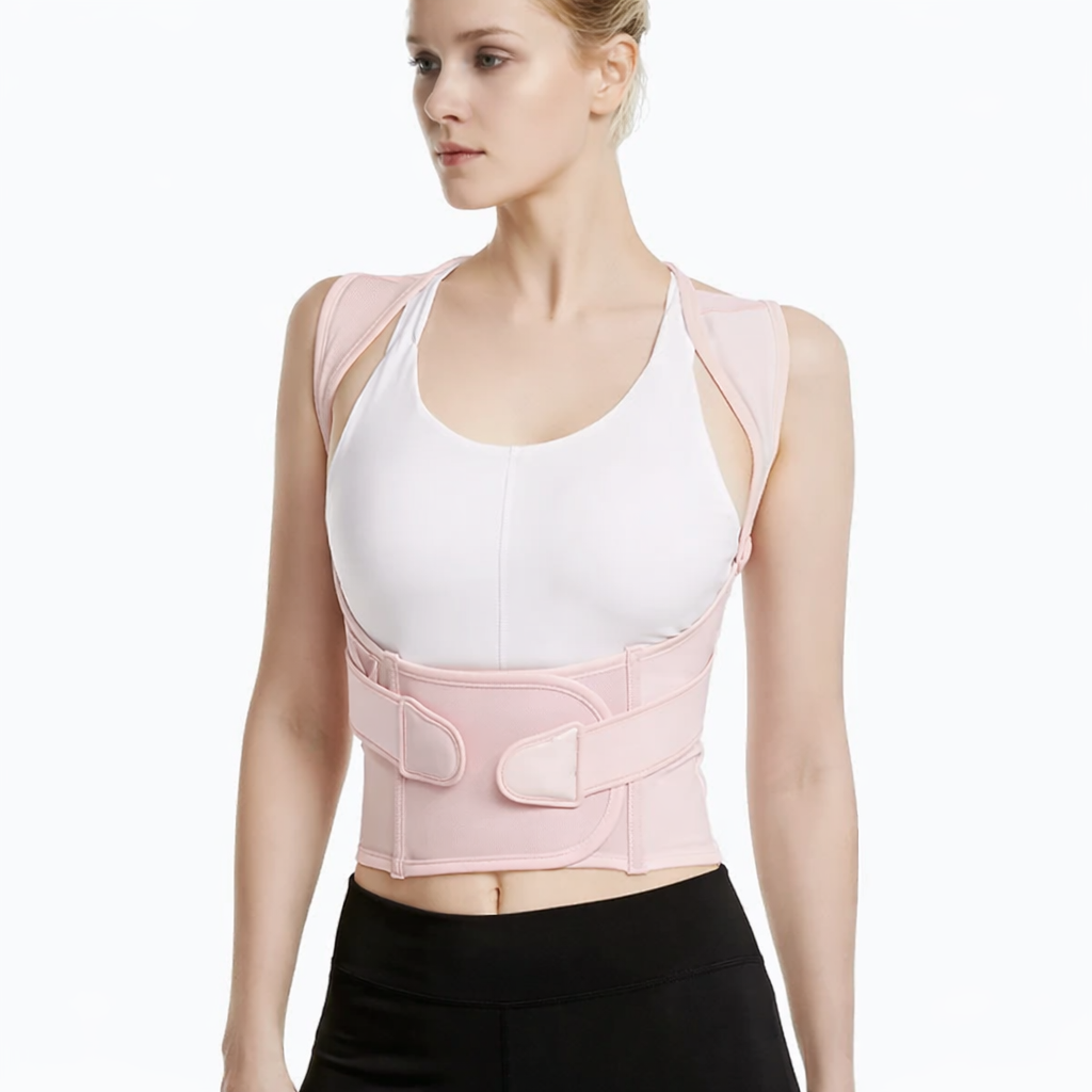 Corrector De Espalda Para Mujer Ajustable Rosado Soporte Lumbar FK17-ORT115