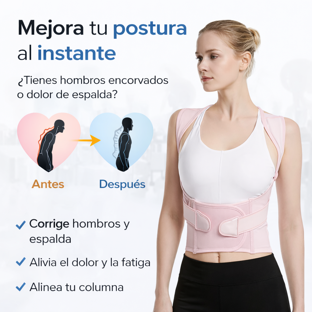 Corrector De Espalda Para Mujer Ajustable Rosado Soporte Lumbar FK17-ORT115