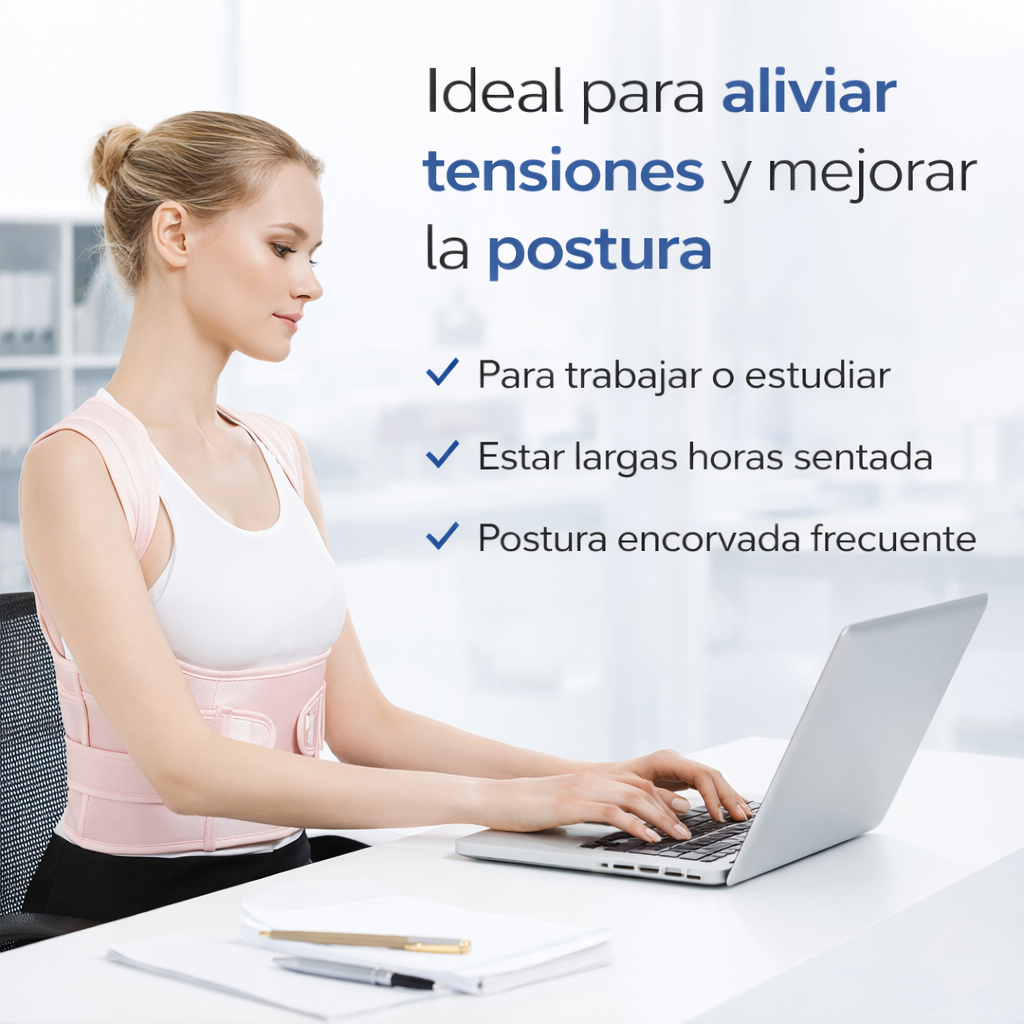 Corrector De Espalda Para Mujer Ajustable Rosado Soporte Lumbar FK17-ORT115