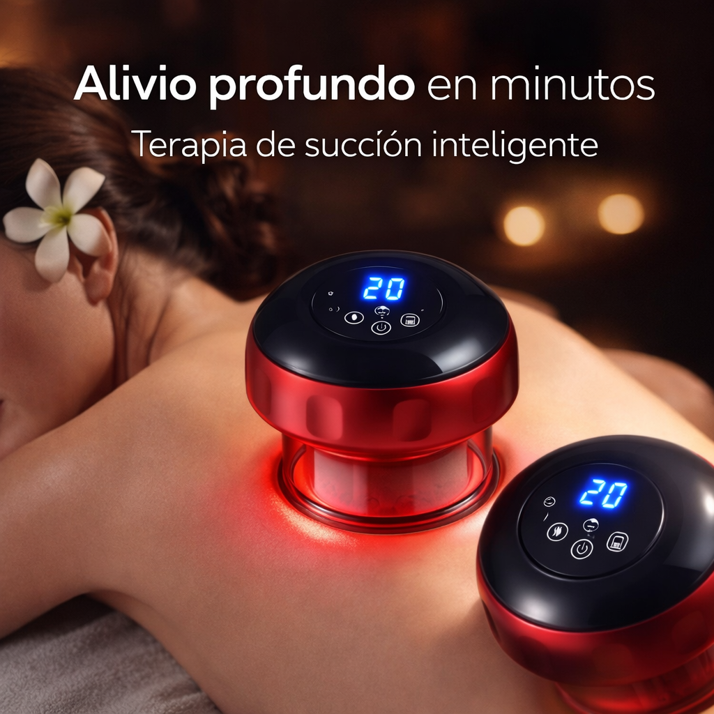 Masajeador De Ventosas Terapia De Succión Con Calor Pantalla Digital FK17-MDK105