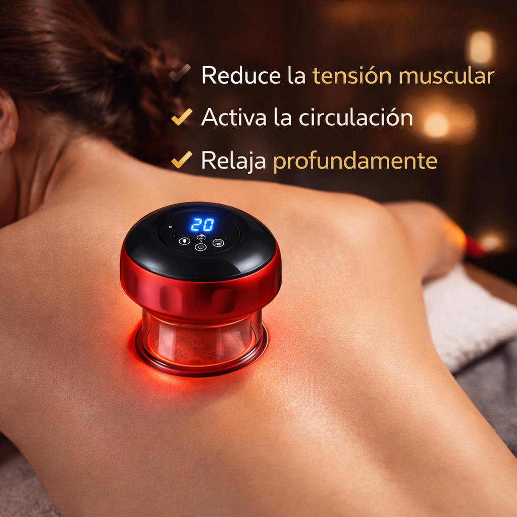 Masajeador De Ventosas Terapia De Succión Con Calor Pantalla Digital FK17-MDK105
