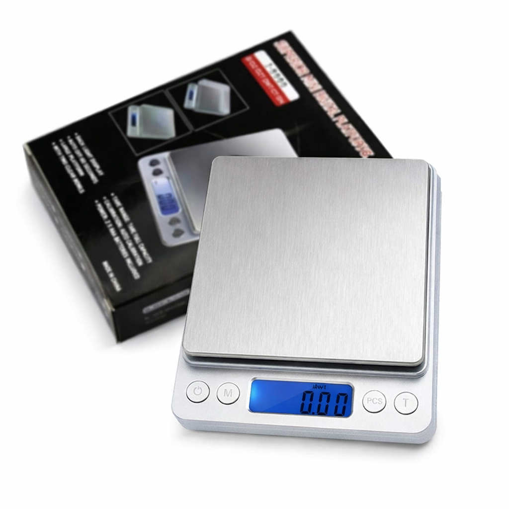 Báscula Digital 0.1g a 3kg Alta Precisión Profesional Acero Con FK17-SM032