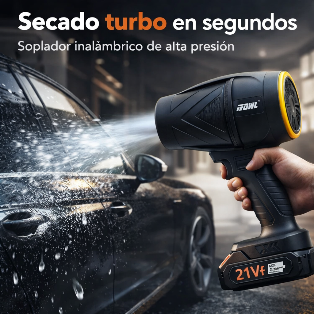 Soplador Aire Inalámbrico 21V Turbo Alta Potencia 2 Baterías FK17-MD2-8367