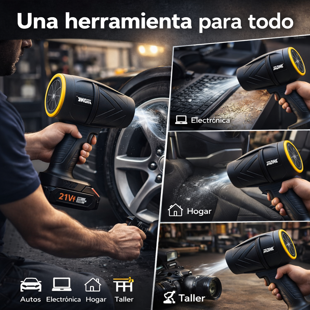 Soplador Aire Inalámbrico 21V Turbo Alta Potencia 2 Baterías FK17-MD2-8367